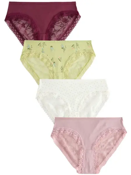 Next Nohavičky  svetlozelená / ružová / burgundská / biela