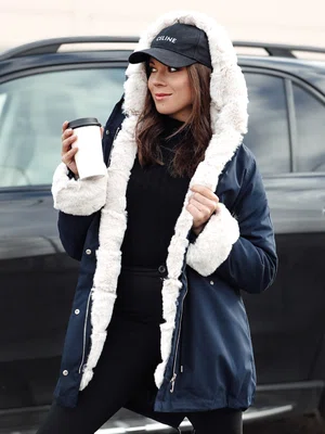 Kurtka zimowa damska parka STARBURST granatowa Dstreet