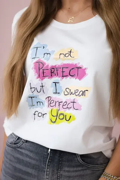 Halenka s potiskem Perfect white