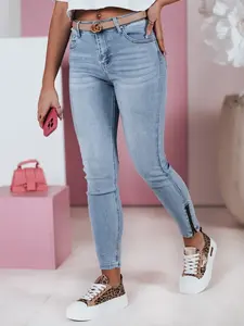 Dámské skinny džíny s vyšším pasem