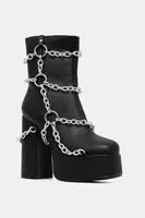 Nízké kozačky Koi Footwear Spectral Shackles of a Lamented Soul dámské, černá barva, na podpatku