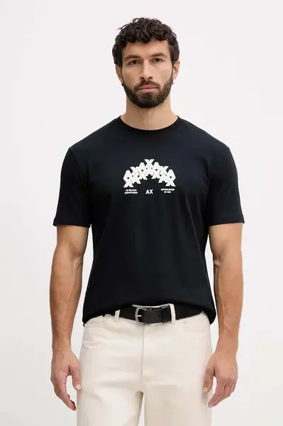 Bavlněné tričko Armani Exchange pánské, tmavomodrá barva, XM001909 AF10362