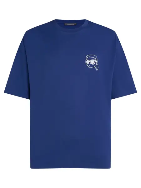 Karl Lagerfeld Tričko  tmavomodrá / biela