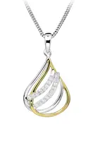 Silver Cat Stříbrný náhrdelník se zirkony Bicolor SC609 (řetízek, přívěsek)