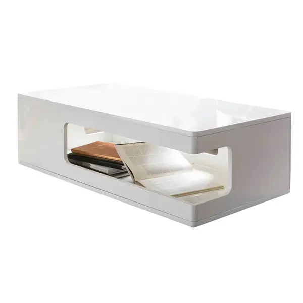 Livetastic KONFERENČNÍ STOLEK, vysoce lesklá bílá, kompozitní dřevo, 120/60/35 cm