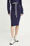 Sukně Pinko tmavomodrá barva, midi, pouzdrová, 104740 A2FQ