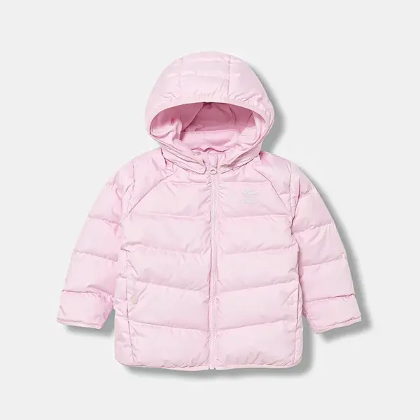 Dětská péřová bunda adidas Originals růžová barva, JY1133