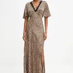Šaty Guess MARTINE hnědá barva, maxi, W5YK01 WHEZ2