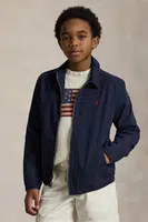 Dětská bavlněná bunda Polo Ralph Lauren tmavomodrá barva, 323934661002