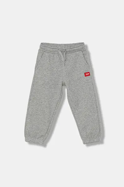 Dětské bavlněné tepláky Diesel PXGIN TROUSERS šedá barva, J02461