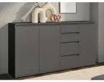 Široká komoda se šuplíky Brest, 160 cm, antracitová