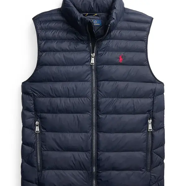 Dětská vesta Polo Ralph Lauren tmavomodrá barva, 323969872002