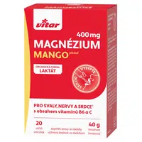 VITAR Magnézium 400 mg + vitamín B6 + vitamín C s příchutí mango 20 sáčků