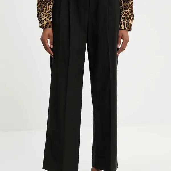 Bavlněné kalhoty Answear.LAB dámské, černá barva, high waist