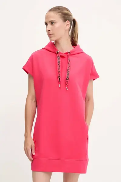 Šaty Dkny růžová barva, mini, DP5D4908