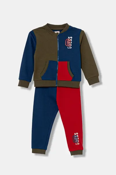 Bavlněná tepláková souprava pro miminka Guess tmavomodrá barva, I5YG09 KA6R4