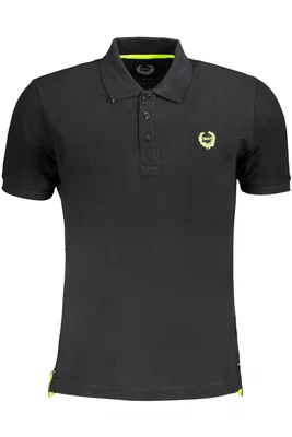 GIAN MARCO VENTURI MEN'S BLACK SHORT SLEEVED POLO SHIRT