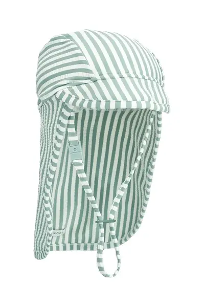 Dětská baseballová čepice Liewood Cecilia Seersucker Swim Hat tyrkysová barva, LW19939