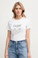 Bavlněné tričko Guess bílá barva, W5GI05 I3Z14