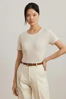 Plátěné tričko Lauren Ralph Lauren béžová barva, 200963871