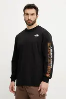 Bavlněné tričko s dlouhým rukávem The North Face TNF X NSE černá barva, s potiskem, NF0A8C3ZJK31