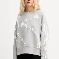 Mikina MUNTHE PAWI dámská, šedá barva, s aplikací, 252111325262