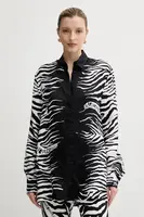 Košile Versace Jeans Couture dámská, černá barva, relaxed, s klasickým límcem, 78HAL2P2 NS635