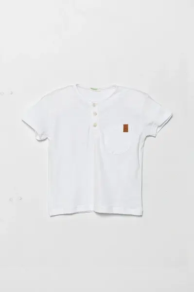 Kojenecké tričko United Colors of Benetton bílá barva, 3F4JA105S