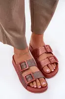 Voňavé Dámské Pantofle S Brilanty A Sponami Růžové ZAXY