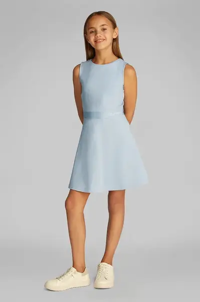 Dívčí šaty Calvin Klein Jeans modrá barva, mini, IG0IG02910