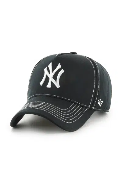 Bavlněná baseballová čepice 47 brand MLB New York Yankees černá barva, B-CONDT17GWS-BK