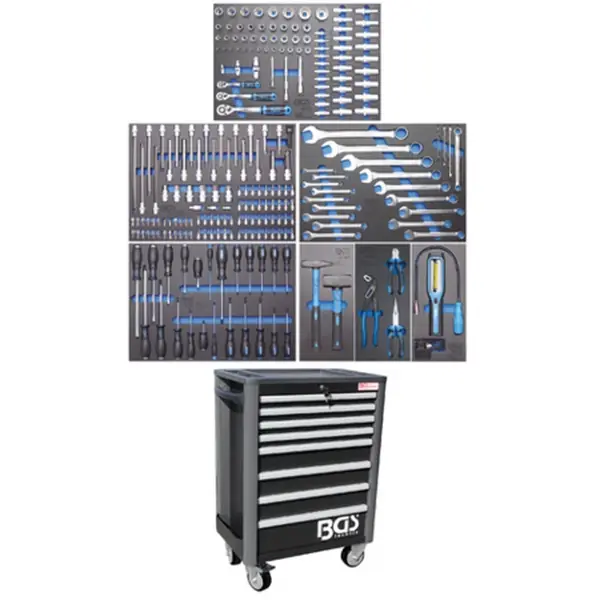 BGS Technic BGS 4113 Dílenský montážní vozík Profi Standard. 8 zásuvek s vybavením 234 díl