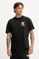 Bavlněné tričko Tommy Jeans pánské, černá barva, s potiskem, DM0DM21831