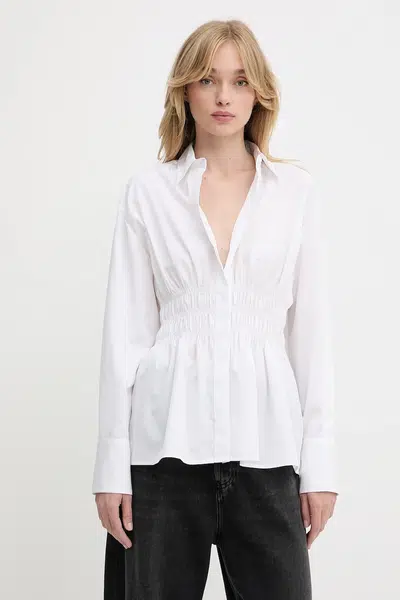 Bavlněná košile Rag & Bone dámská, bílá barva, relaxed, s klasickým límcem, WAW25PA0317631