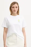 Bavlněné tričko Samsoe Samsoe SACAMINO dámské, bílá barva, F25200025