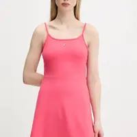Šaty Tommy Jeans růžová barva, mini, DW0DW21354