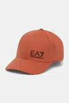 Bavlněná baseballová čepice EA7 Emporio Armani oranžová barva, s potiskem, AF11989.7X000005