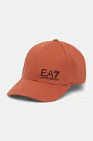 Bavlněná baseballová čepice EA7 Emporio Armani oranžová barva, s potiskem, AF11989.7X000005