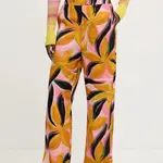 Kalhoty Desigual EOS dámské, růžová barva, široké, high waist, 25SWPW14