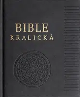 Poznámková Bible kralická černá, pravá kůže
