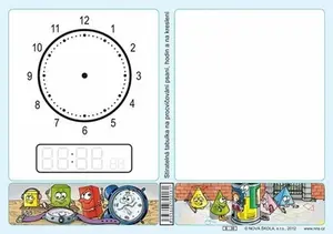 Stíratelná tabulka na procvičování psaní, hodin a na kreslení (S-30)