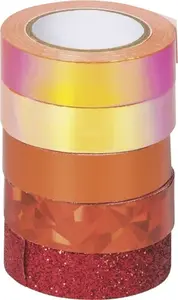 Páska lepící papírová - Lesk, glitr, hologram - Oranžová