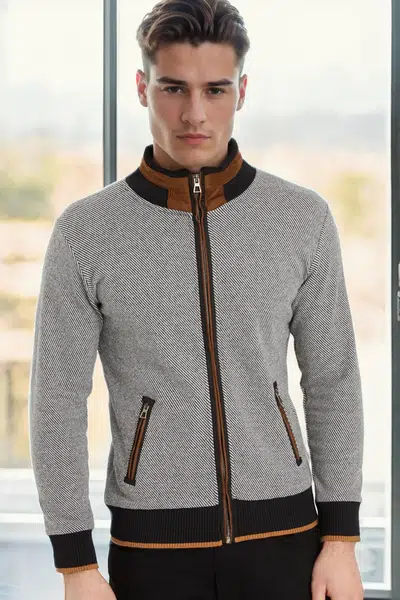 1021 DEWBERRY MEN'S SWEATSHIRT-DARK DIAGONAL BLACK