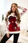 Christmas sweater with snowman ecru