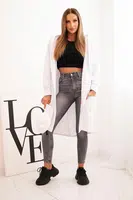 Oversize white cape with hood