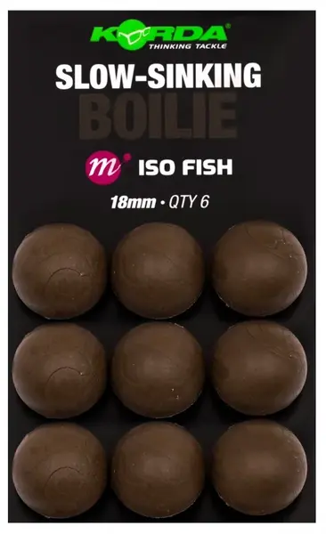 Korda umelé boilie slow sinking boilie iso fish - 18 mm 6 ks
