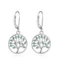 Beneto Elegantné strieborné náušnice so zirkónmi Strom života AGUC917L