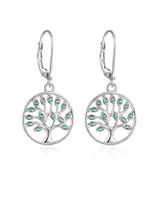 Beneto Elegantné strieborné náušnice so zirkónmi Strom života AGUC917L