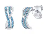 Silvego Strieborné náušnice AMABEL s modrými Brilliance Zirconia JJJE0461LB