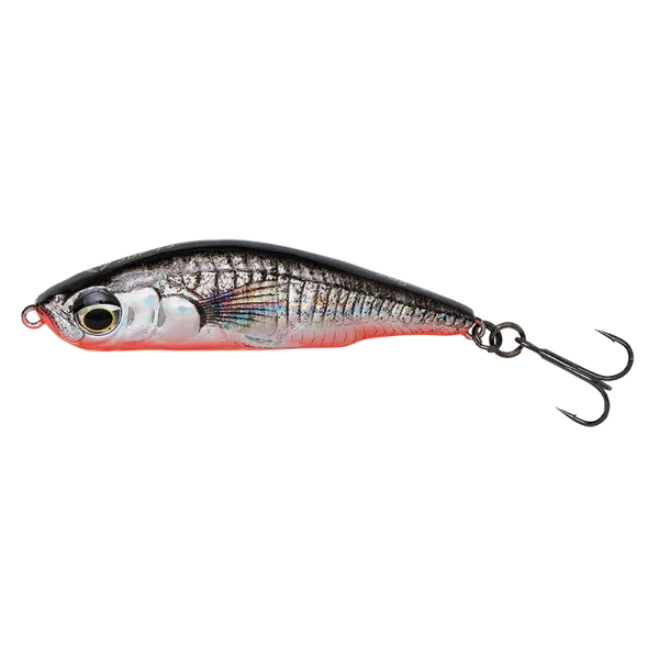 Savage gear wobler 3d sticklebait pencil sinking black red - 7,5 cm 17 g
